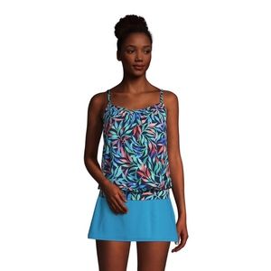 LANDSEND deap sea navy leaf blouson swim top